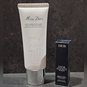 DIOR Addict Lip Glow Balm 001 Pink & Miss Dior Shimmering Rose Sorbet Body Gel
